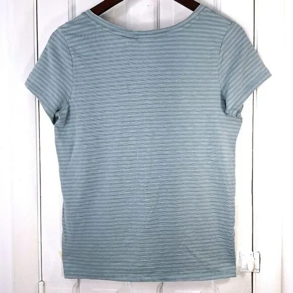 Jones New York Striped Short Sleeve V-Neck Shirt Sz S - Picture 8 of 10